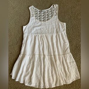 American Eagle Outfitters Cream Sleeveless Short Dress